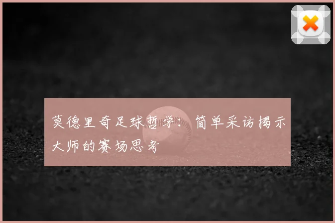 莫德里奇足球哲学:简单采访揭示大师的赛场思考